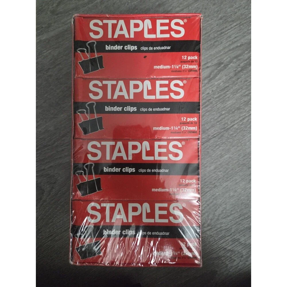 Staples Binder Clips Medium 1-1/4